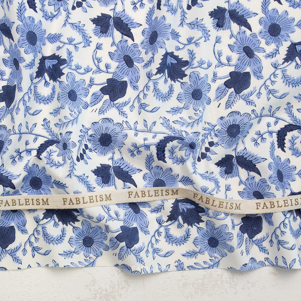 Indian Block Print: Country Floral in Blue