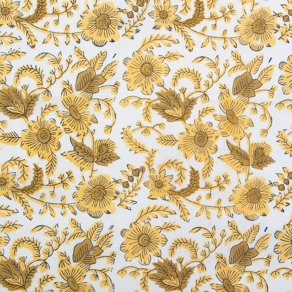 Indian Block Print: Country Floral in Yellow