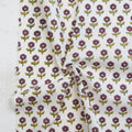 Indian Block Print: Flowerling in Eggplant