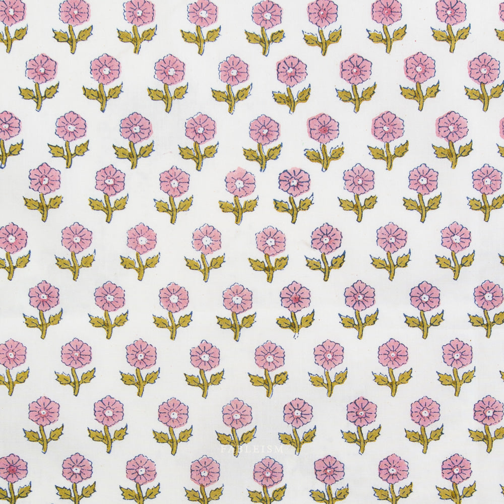 Indian Block Print: Flowerling in Pink