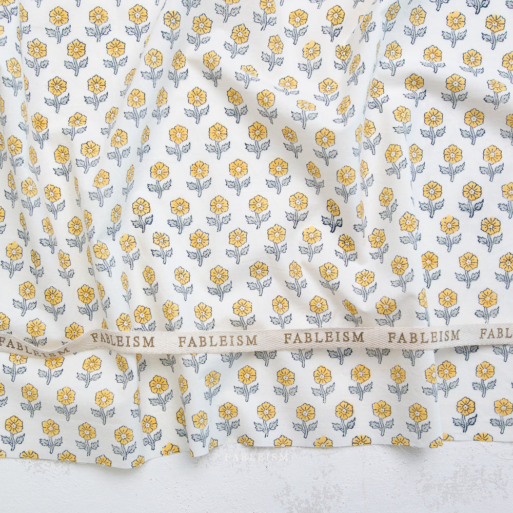 Indian Block Print: Flowerling in Yellow
