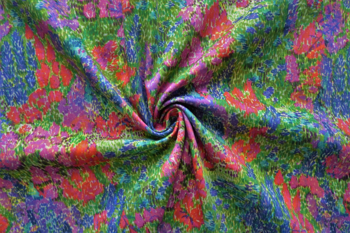 Stretch Cotton Sateen - Colour Sketch Meadow