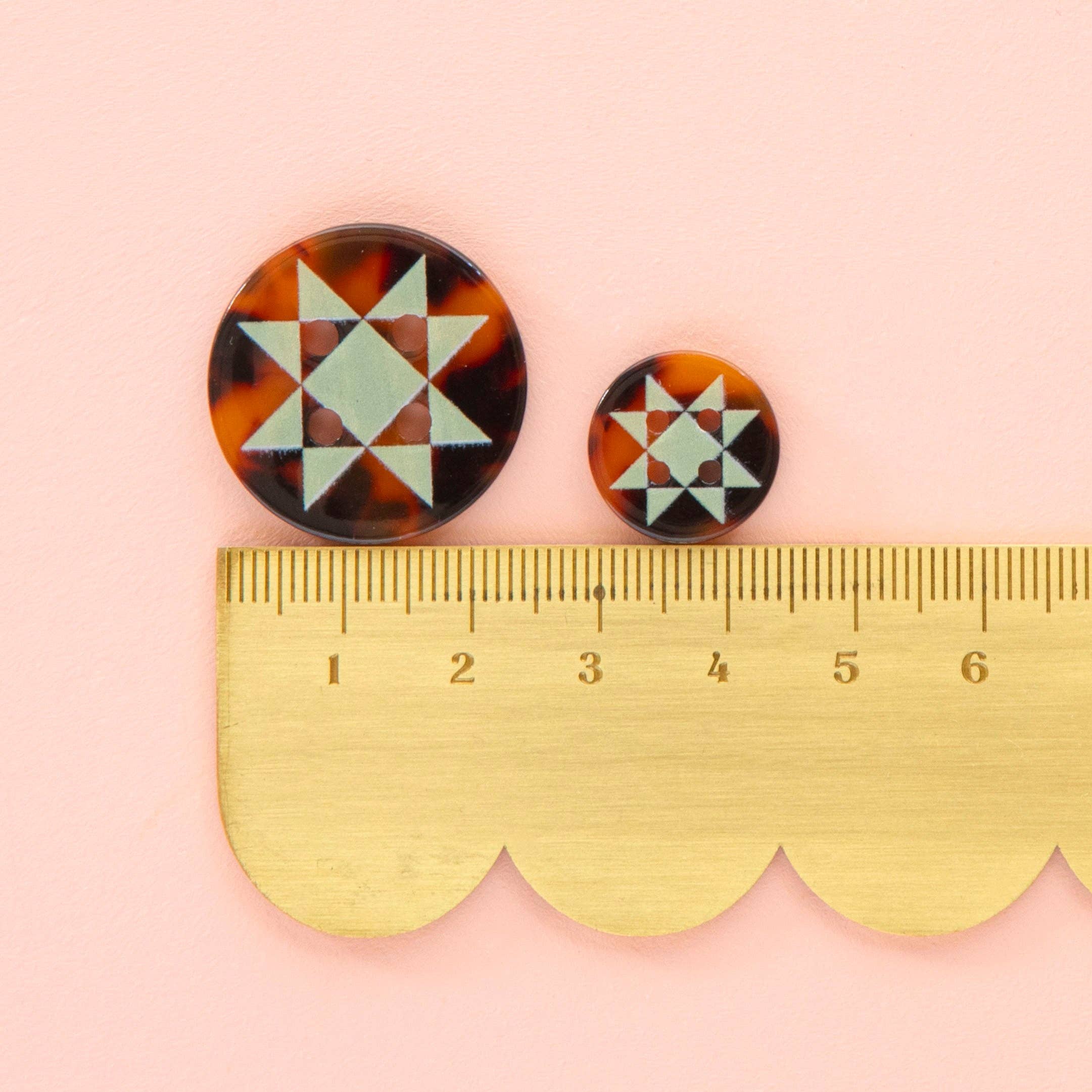 Quilt Star Large 1" Buttons