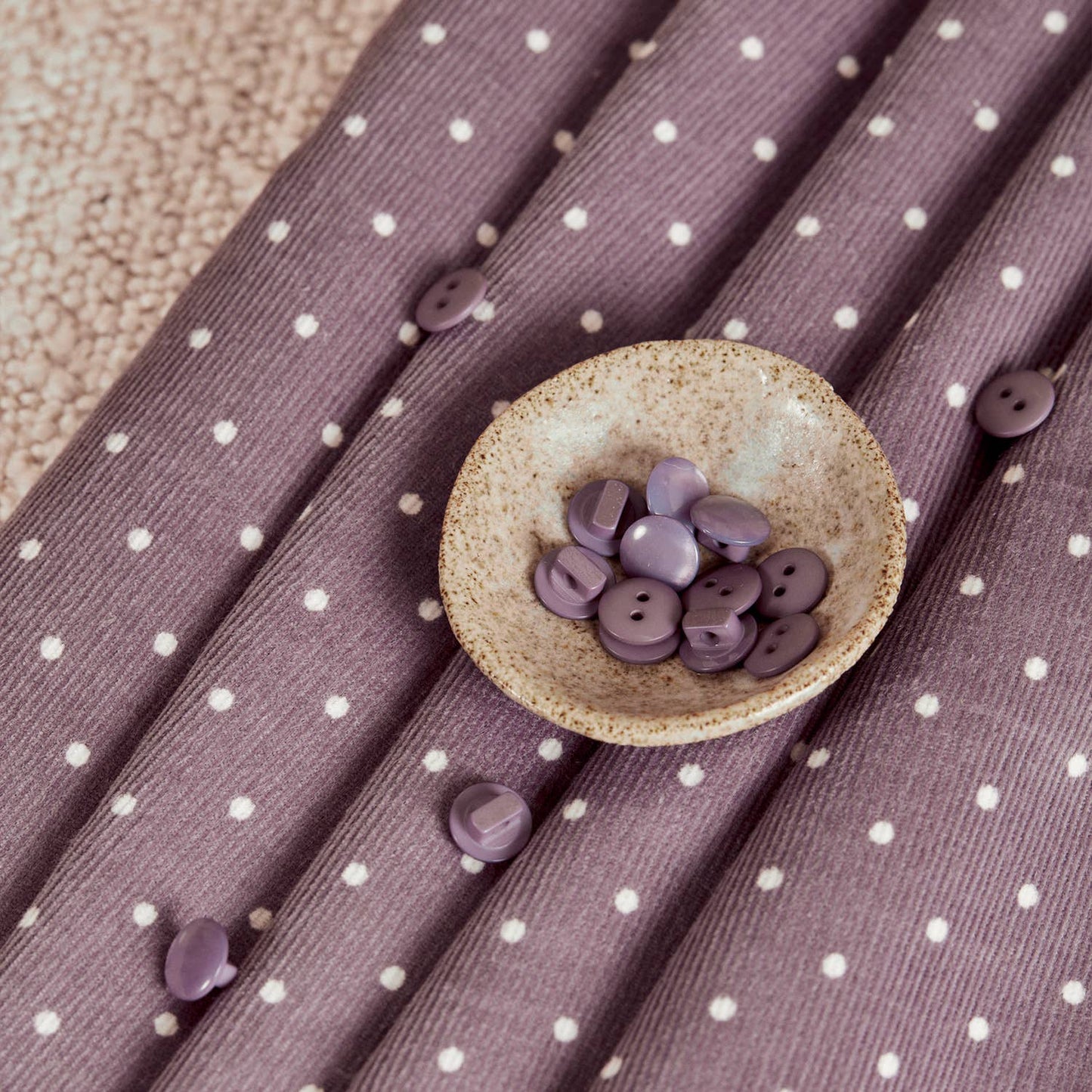Polka Dot Fine Wale Corduroy - Divine Parma
