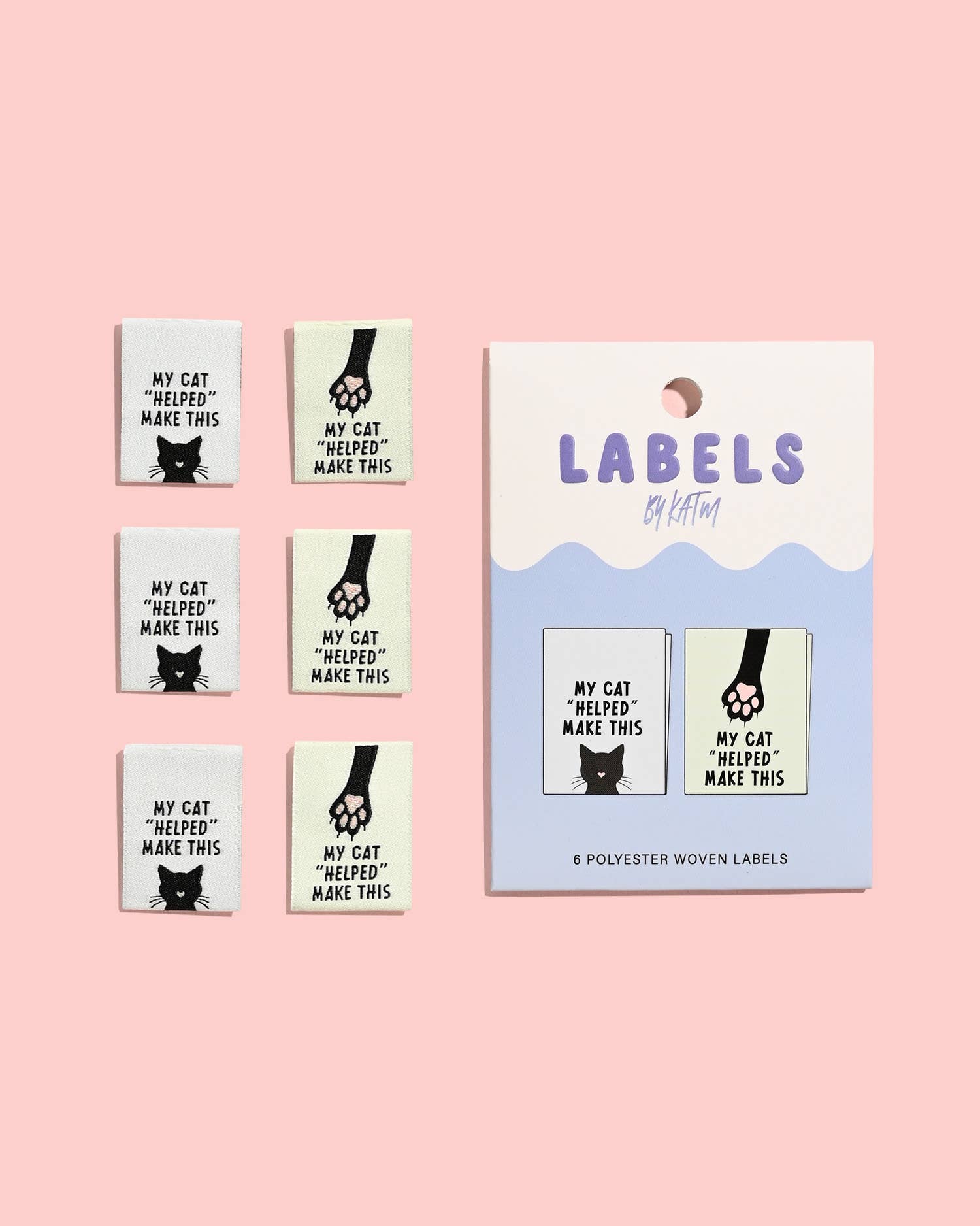 My Cat "Helped" Me Make This Woven Labels