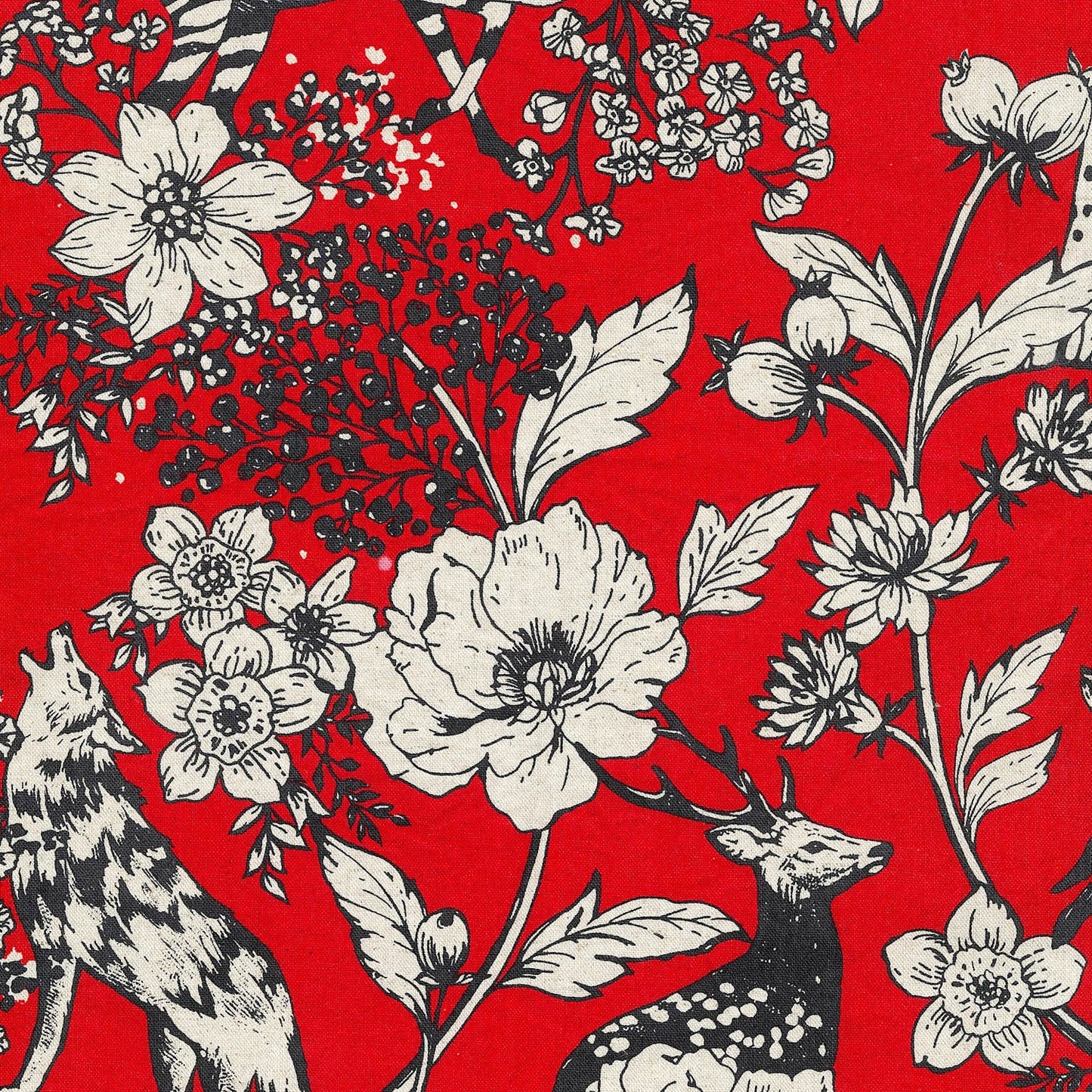 Echino Wonder Cotton Linen Canvas - Red