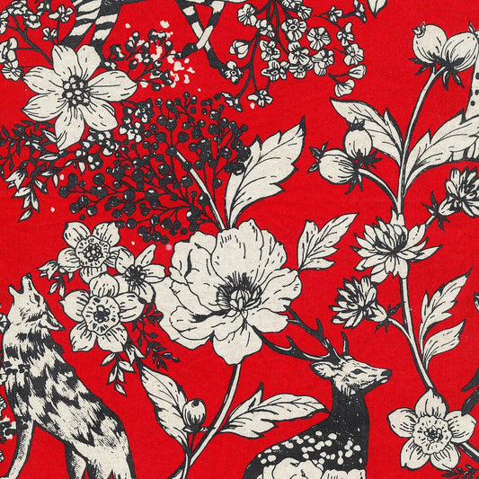 Echino Wonder Cotton Linen Canvas - Red