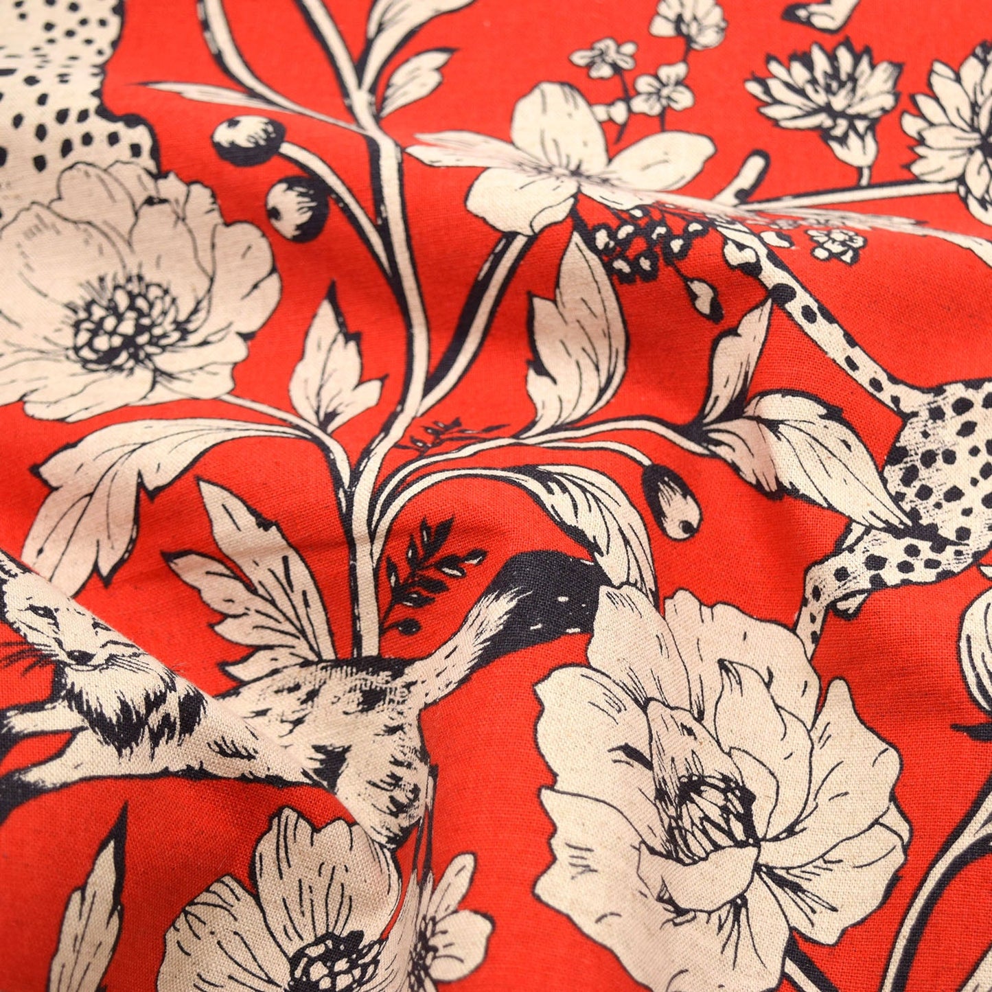 Echino Wonder Cotton Linen Canvas - Red