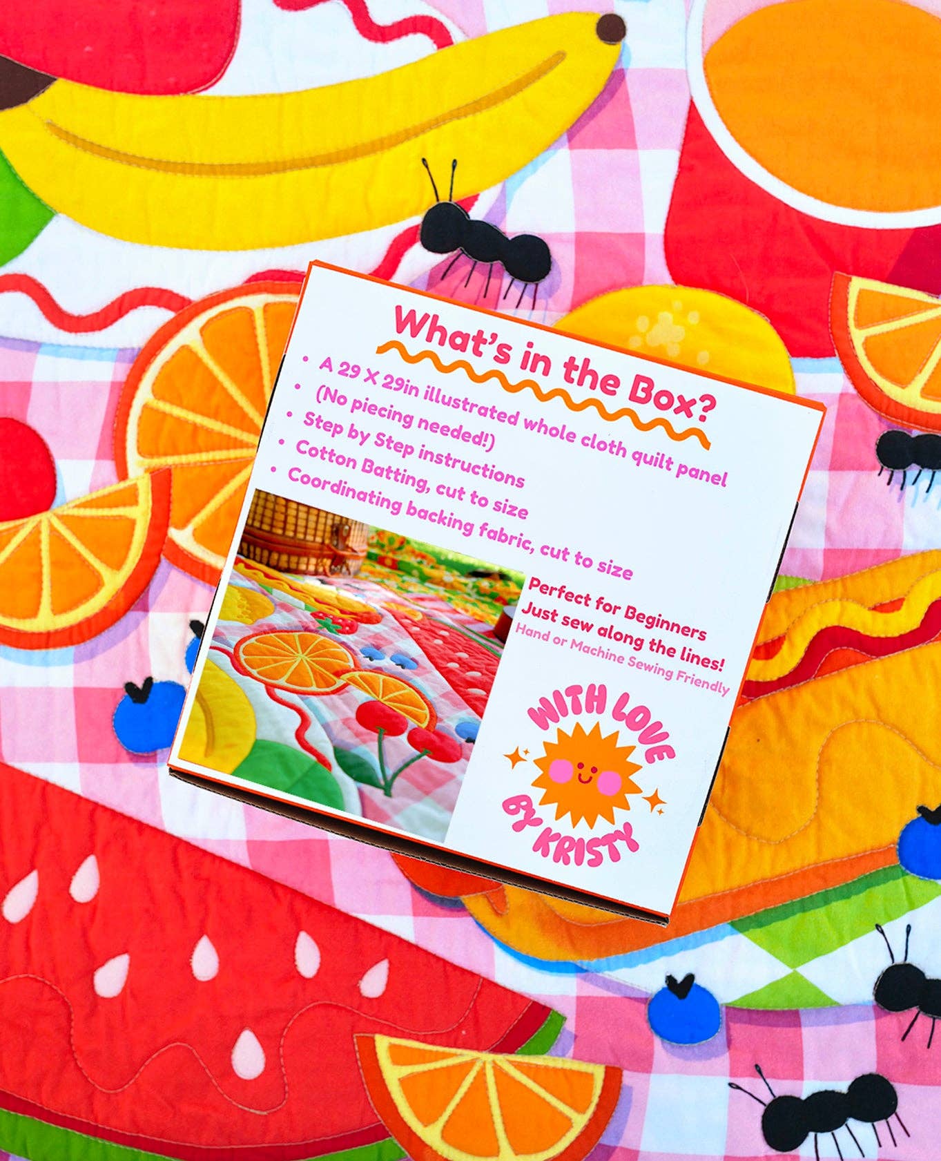 Picnic Whole Cloth Quilt Kit – Beginner Sewing Kit