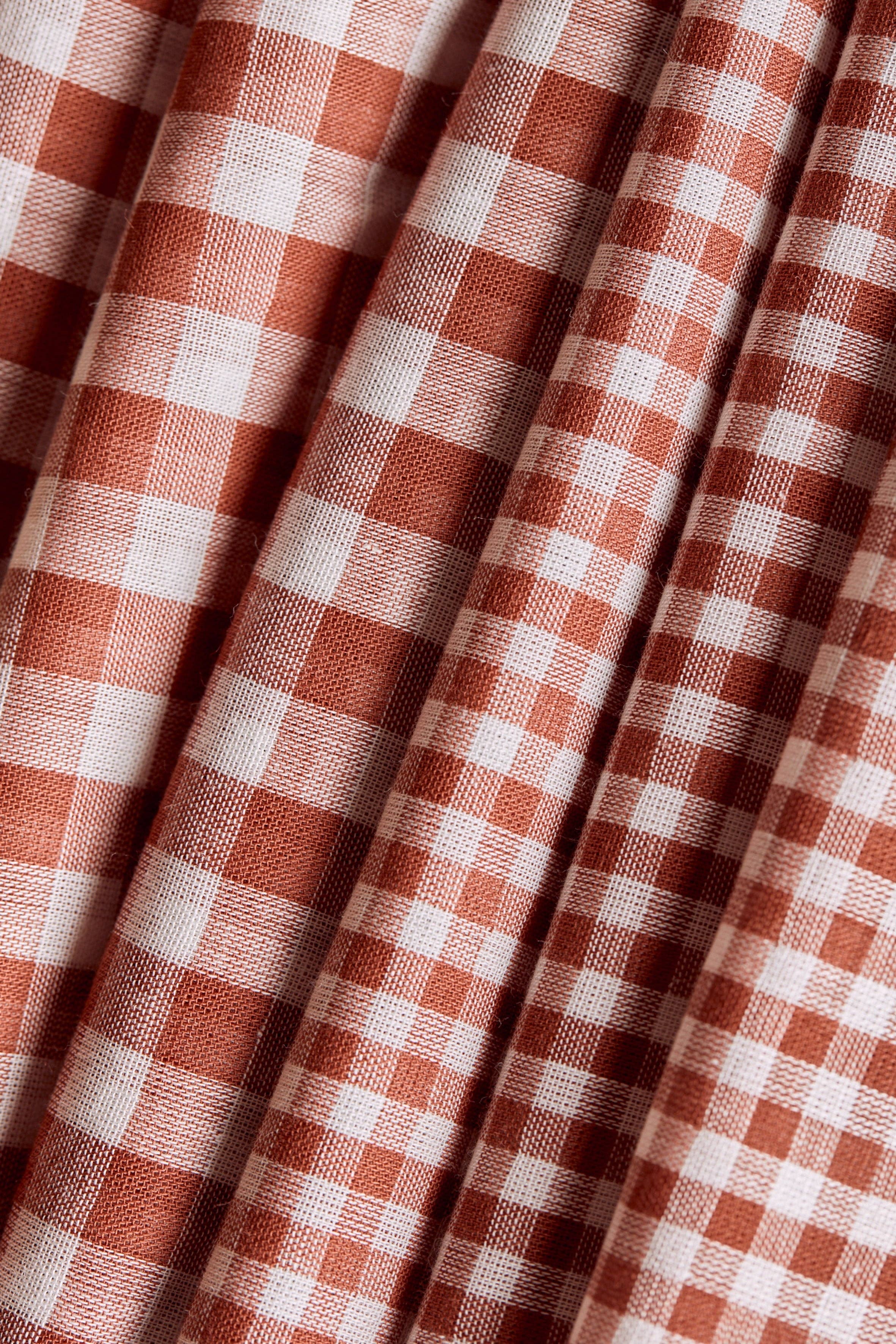 Oeko-Tex Certified Chestnut Gingham Double Gauze