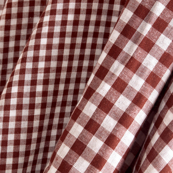 Oeko-Tex Certified Rust Gingham Double Gauze