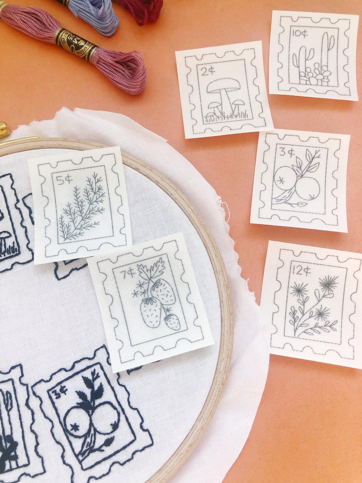 Stick and Stitch Embroidery Patterns - Botanical Stamps