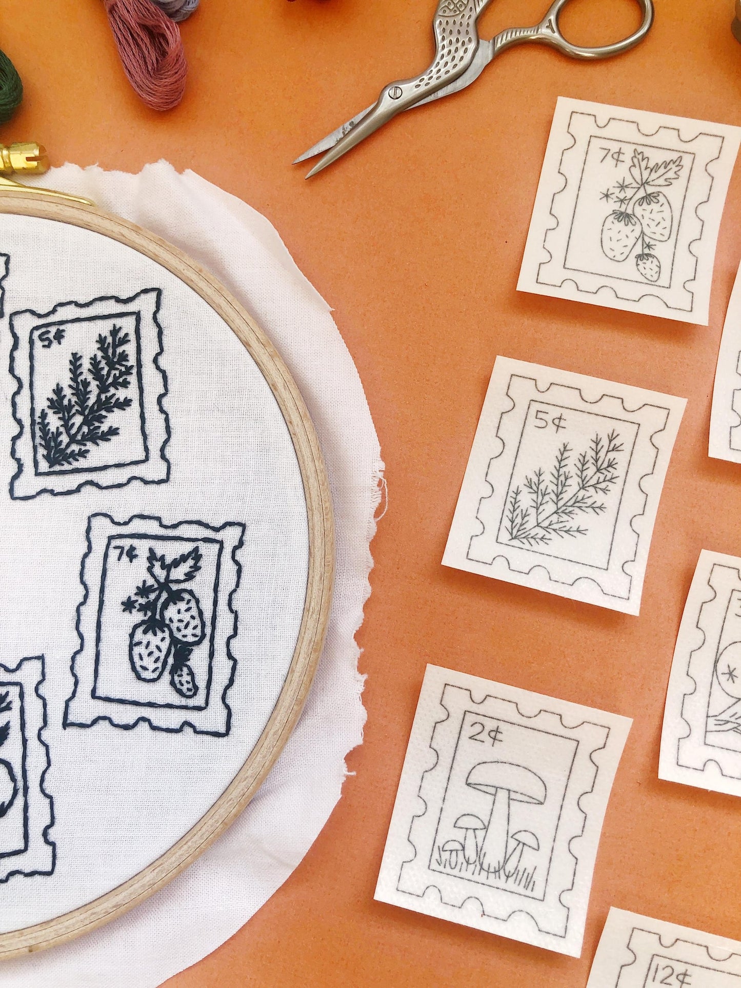 Stick and Stitch Embroidery Patterns - Botanical Stamps