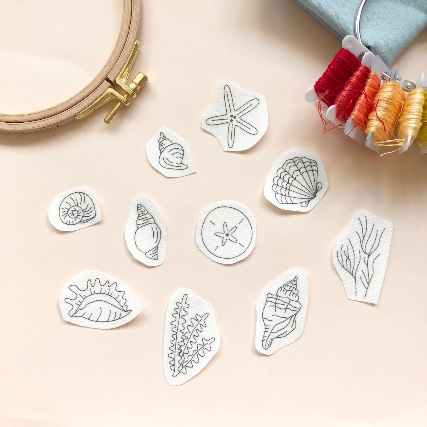 Stick and Stitch Embroidery Patterns - Seashells