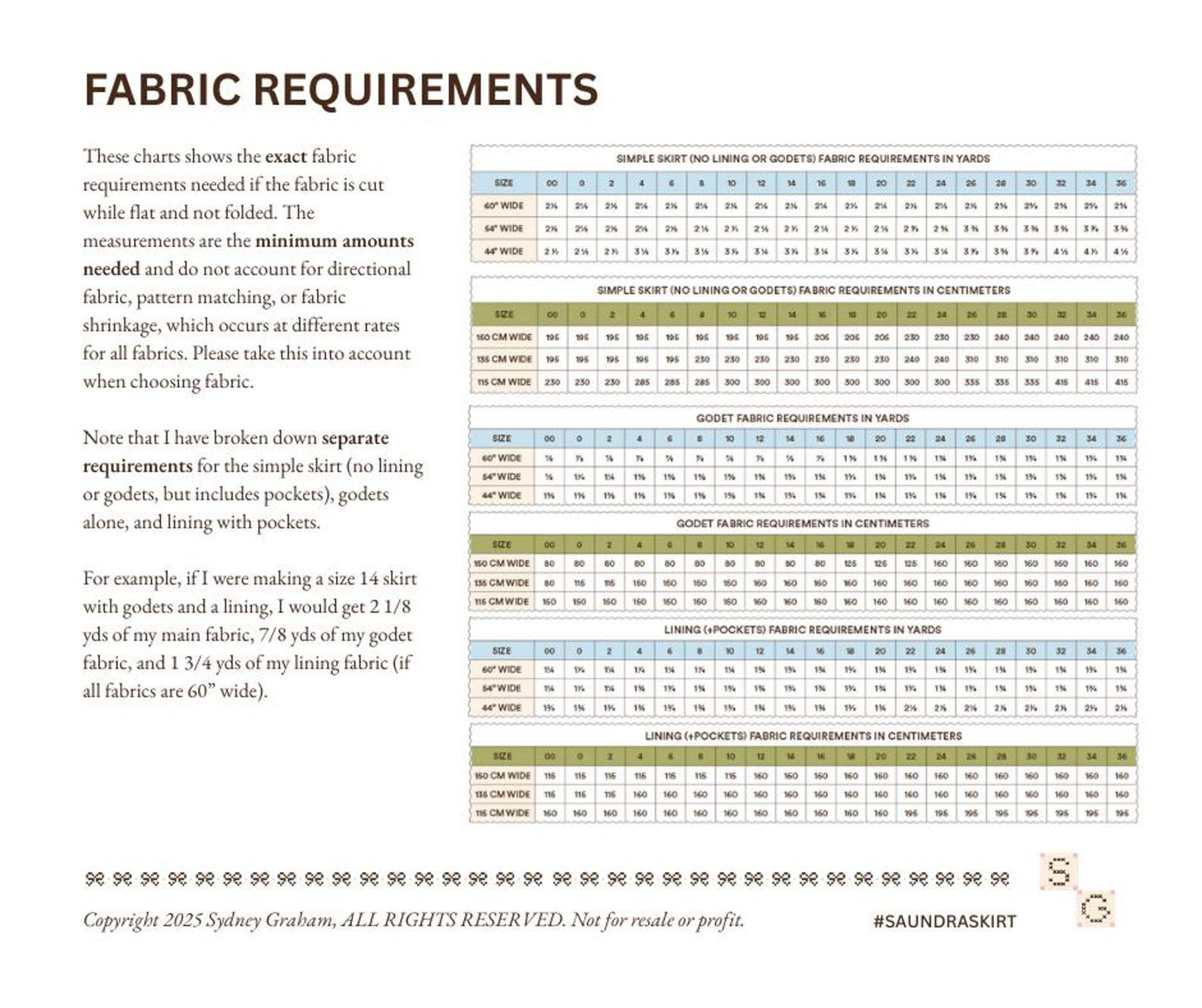 Syd Graham Patterns Sundra Skirt - PDF Pattern