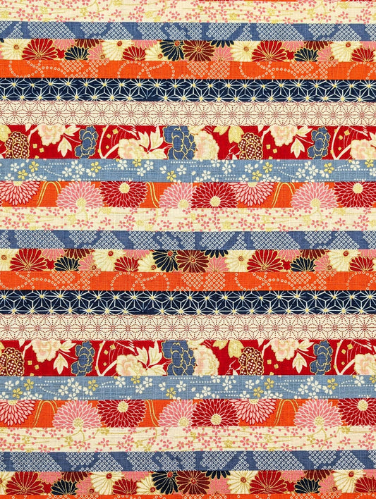 Cotton Dobby - Cherry Blossom Stripe