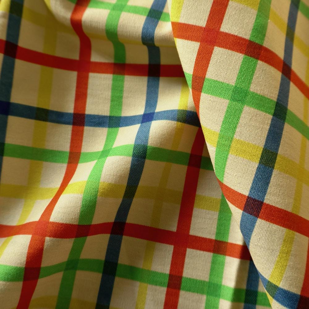 Heavy Cotton Canvas - Rainbow Grid