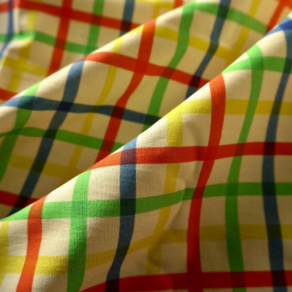 Heavy Cotton Canvas - Rainbow Grid