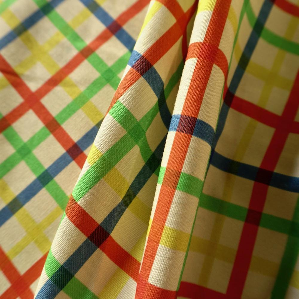 Heavy Cotton Canvas - Rainbow Grid