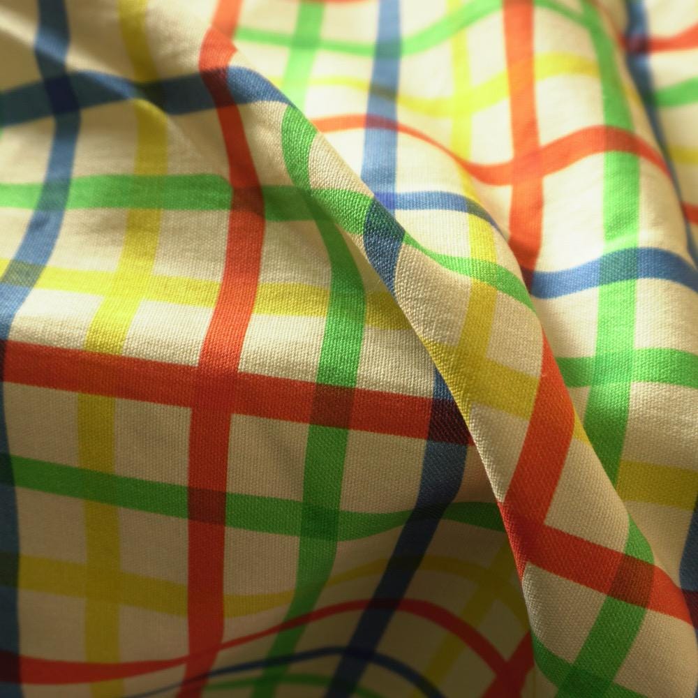 Heavy Cotton Canvas - Rainbow Grid
