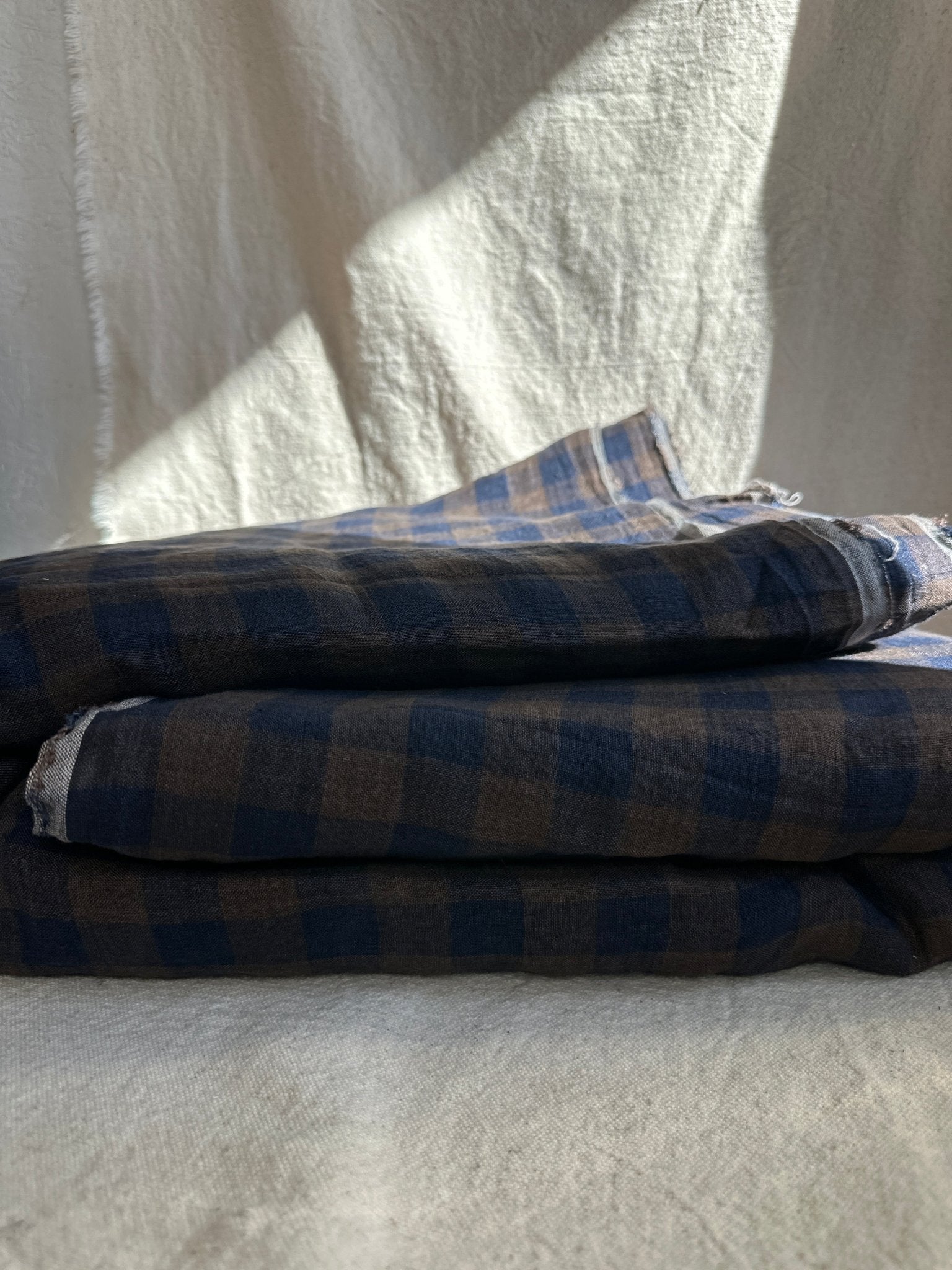 Mill House Check Linen - Ironwood