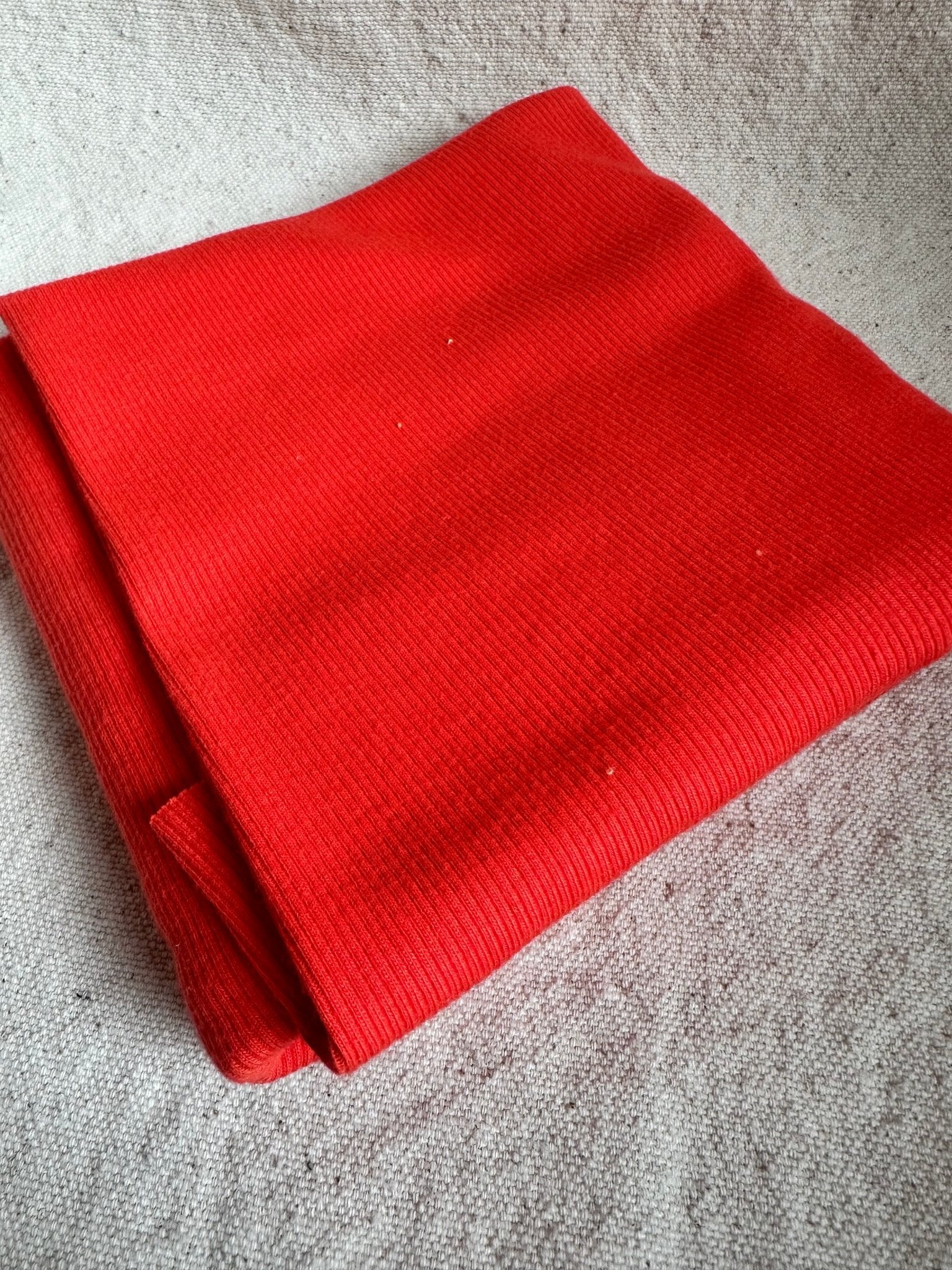 Organic American Milled Cotton Rib - Tomato