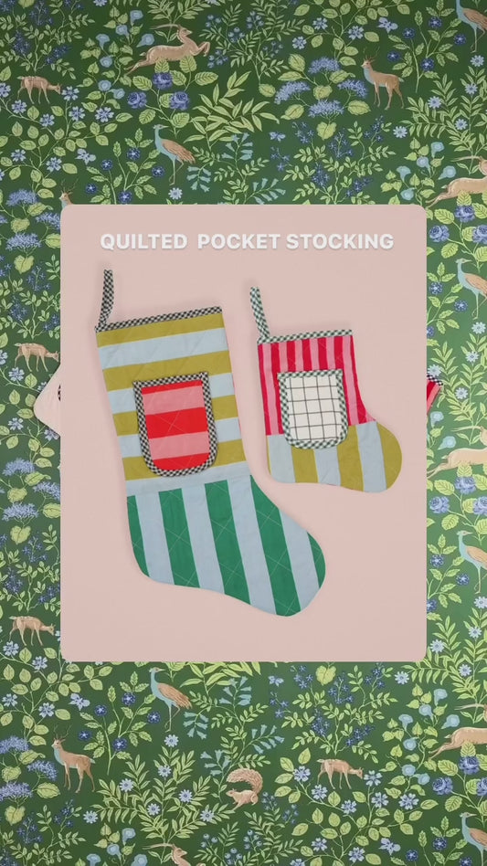 Matchy Matchy Sewing Club Quilted Pocket Stocking - PDF Pattern