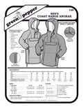 image of pattern cover for men's coastal range anorak.