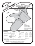 image of cover of sewing pattern for adults insulated mittens or overmittens.