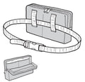 Gray bag with a strap on a white background