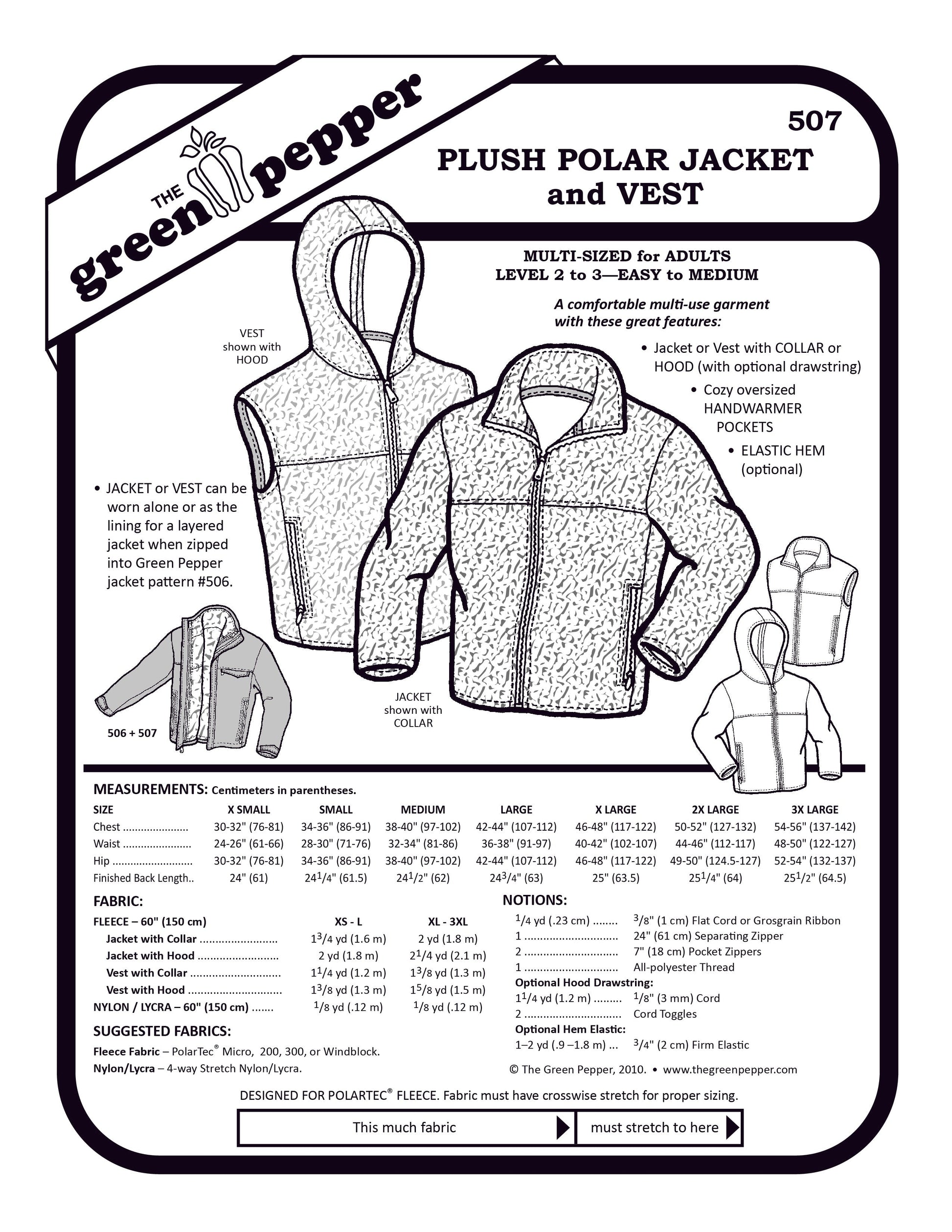 Image of the cover of the Plush Polar Jacket and vest sewing pattern