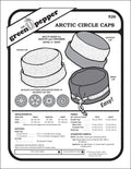 Arctic Circle Caps sewing pattern cover with measurements on a white background