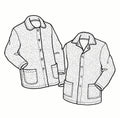 Line drawing of two polar lodge jackets made of fleece.