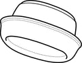 drawing of hats with roll brim and bucket brim