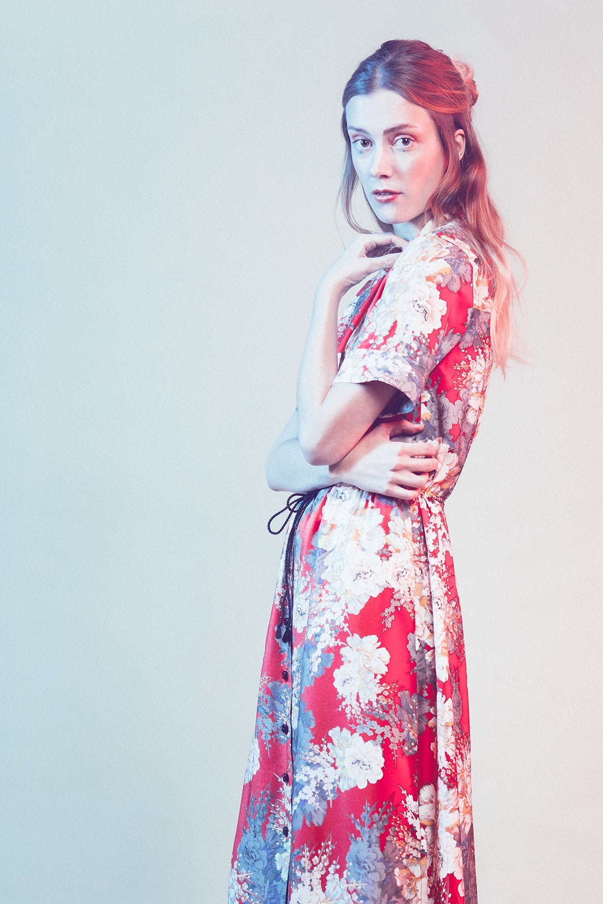 Dress with turn-up sleeves sewing pattern