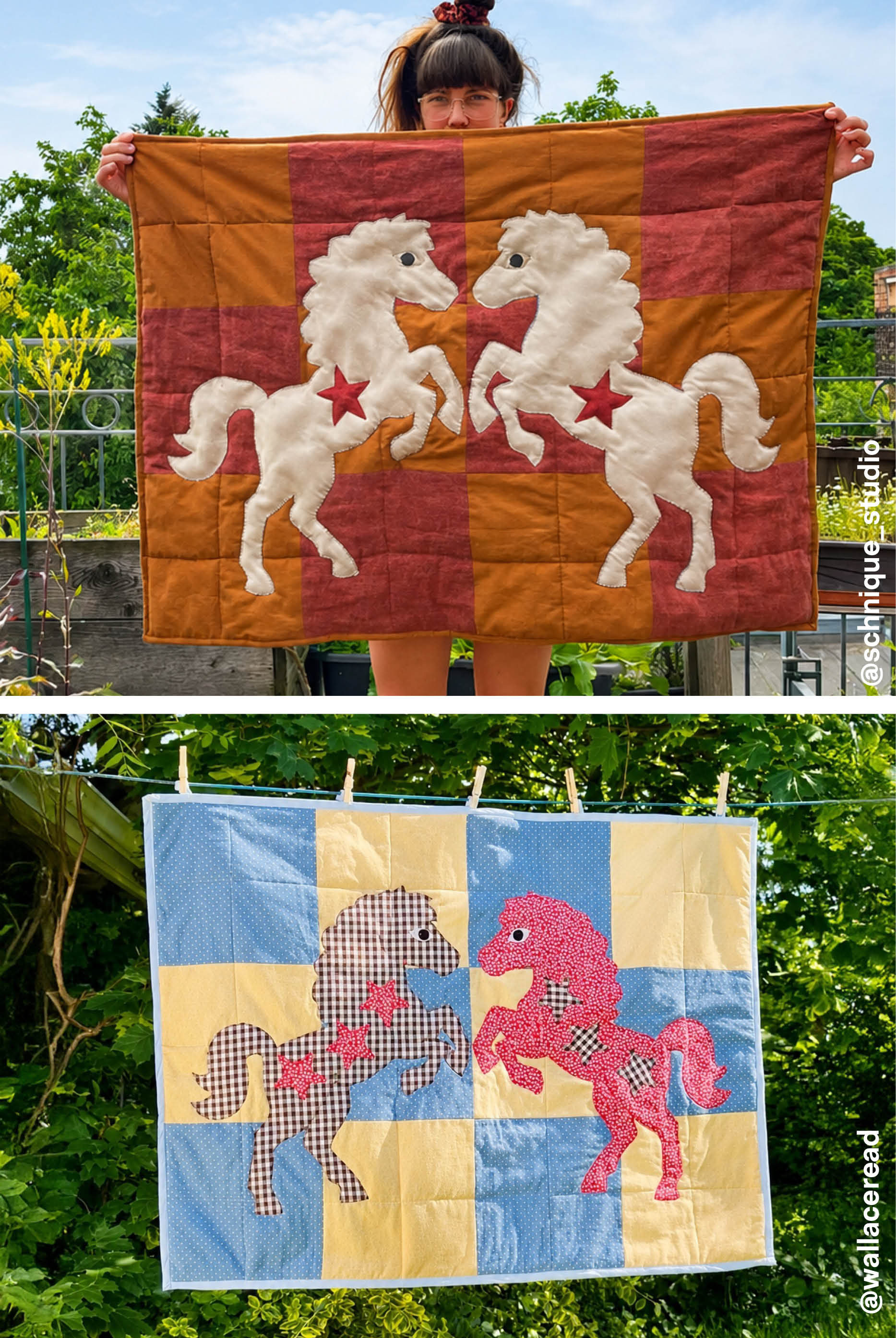 Pferd Quilt Schnittmuster
