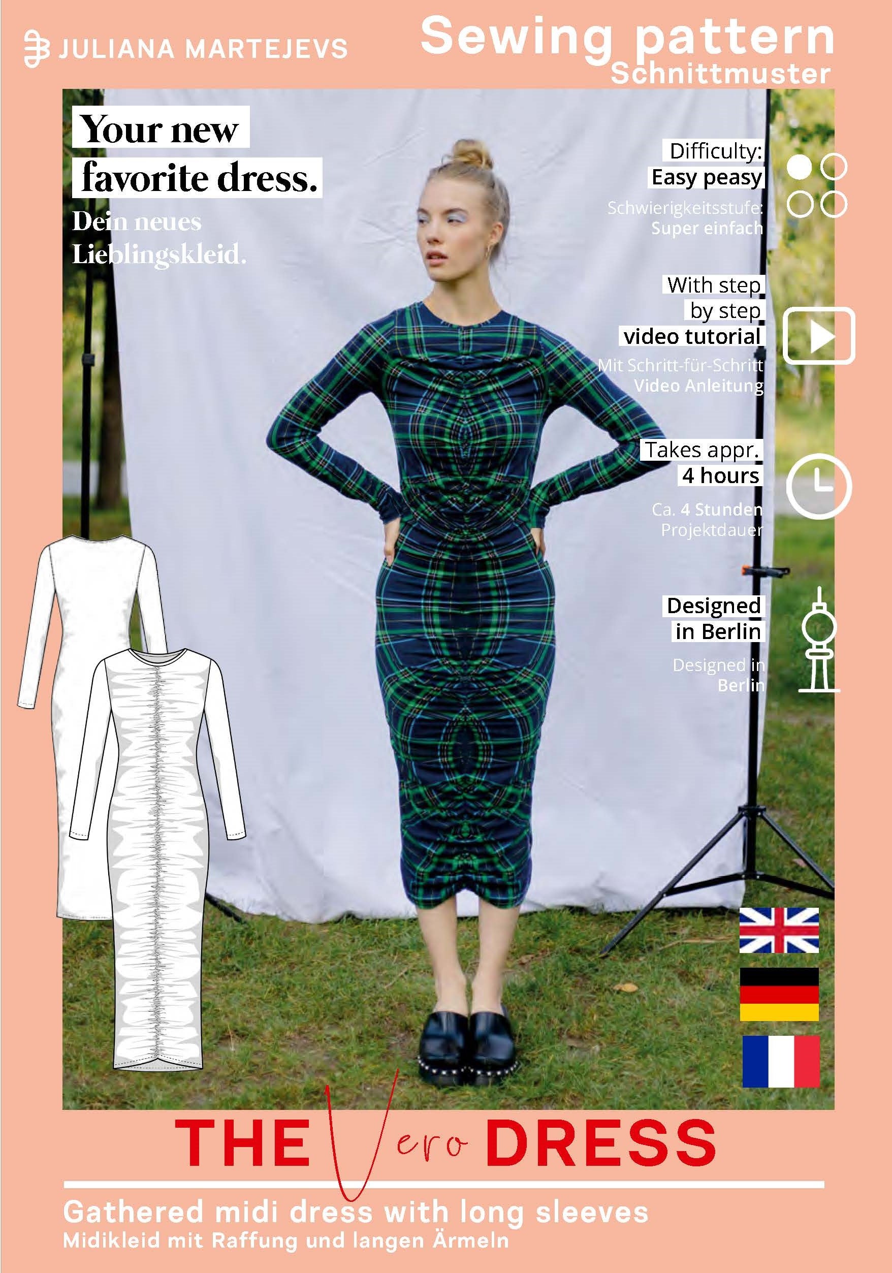 Jersey Midikleid Schnittmuster VERO